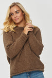 Cozy Loose-Fitting Sweater with Classic Round Neckline