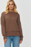 Cozy Boxy Women's Sweater with Adjustable Ribbed Cuffs