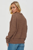 Cozy Boxy Women's Sweater with Adjustable Ribbed Cuffs