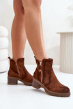 Chic Eco-Suede Women's Boots with Openwork Design