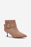 Chic Stiletto Heel Boots with Decorative Buckle Detail