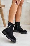 Eco-Suede Women's Boots with Detachable Shiny Strap