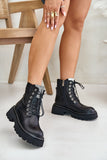 Stylish Women's Leather Bagger Boots with Zircon Details