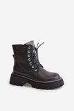 Stylish Women's Leather Bagger Boots with Zircon Details