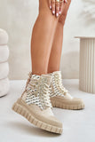 Eco-Suede High-Top Sneakers with Platform & Zipper Closure
