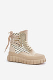 Eco-Suede High-Top Sneakers with Platform & Zipper Closure