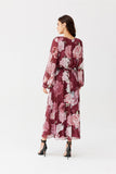 Elegant Chiffon Long Dress with Unique Patterns and Sleeves