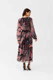 Elegant Chiffon Long Dress with Unique Patterns & Sleeves