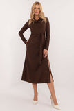 Elegant Midi Dress with Tie Belt for Work & Formal Events
