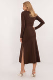 Elegant Midi Dress with Tie Belt for Work & Formal Events