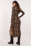 Elegant Midi Pencil Dress with Animal Print for Everyday Wear