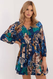 Floral Flared Dress with Heart Neckline for Effortless Style