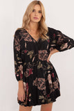 Floral Print Flared Dress with Heart Neckline for Women