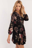 Floral Print Flared Dress with Heart Neckline for Women