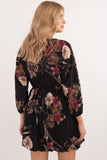 Floral Print Flared Dress with Heart Neckline for Women