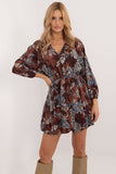 Floral Bombshell Dress with Flared Cut and Heart Neckline