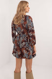 Floral Bombshell Dress with Flared Cut and Heart Neckline