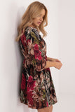Chic Floral Mini Dress with Heart Neckline for Everyday Elegance