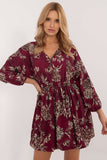 Floral Flared Dress with Heart Neckline for Effortless Style