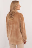 Elegant Velour Blouse with Heart Neckline & Decorative Accents