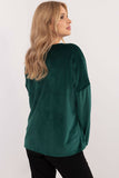 Chic Velour Blouse with Decorative Ties and Heart Neckline