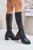 Elegant Eco Leather Knee-High Stiletto Boots for Women