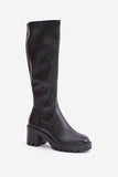Elegant Eco Leather Knee-High Stiletto Boots for Women