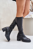 Elegant Eco Leather Knee-High Stiletto Boots for Women