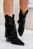 Stylish Mid-Calf Cowboy Boots with Embellished Design