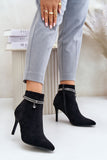 Elegant Eco-Suede Stiletto Boots with Straps for Nights Out