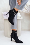 Elegant Eco-Suede Stiletto Boots with Straps for Nights Out