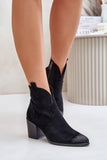 Elegant Eco-Suede Cowboy Boots with Stiletto Heel