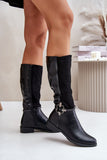 Stylish Women's Insulated Boots with Decorative Buckle