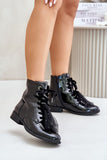 Elegant Eco Leather Lacquered Boots for Cold Weather