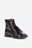 Elegant Eco Leather Lacquered Boots for Cold Weather