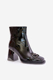 Stylish Patent Eco Leather Women's Stiletto Boots