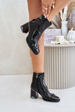 Stylish Patent Eco Leather Women's Stiletto Boots