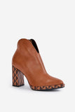 Elegant Natural Leather Boots with Unique Cutouts for Women
