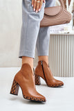 Elegant Natural Leather Boots with Unique Cutouts for Women