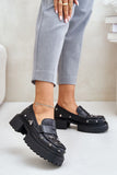 Elegant Leather Half-Shoes with Stylish Platform Design