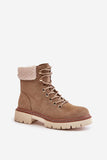 Stylish Eco-Suede Winter Boots with Fur Trim and Zipper