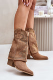 Stylish Half Calf Cowboy Boots with Decorative Shaft