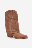 Stylish Half Calf Cowboy Boots with Decorative Shaft