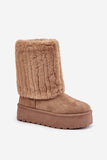 Eco-Friendly High Women's Snow Boots with Fur Lining