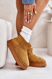 Fashionable Eco Suede Women's Snow Boots with Fur Lining