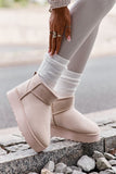 Trendy Faux Suede Snow Boots with Fur Lining and Platform