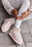 Trendy Faux Suede Snow Boots with Fur Lining and Platform