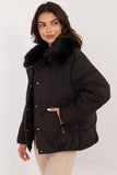 Stylish Women's Quilted Jacket with Fur-Trimmed Collar