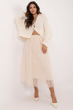 Elegant Casual Tulle Midi Skirt with Comfortable Waistband