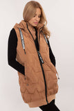 Stylish Quilted Vest with Detachable Hood and Zipper Pockets